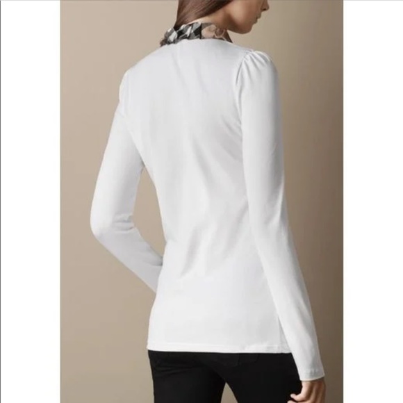 Burberry Long Sleeve Check Collar Polo Shirt - Picture 2 of 7